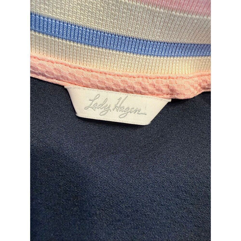 Lady Hagen Women's Quarter-Zip Mock Neck Long Sleeve Golf Top Navy Blue Small - Picture 6 of 9